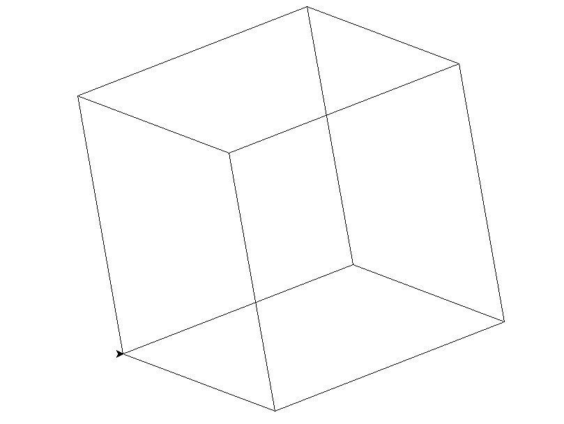 a single wire frame of a cube