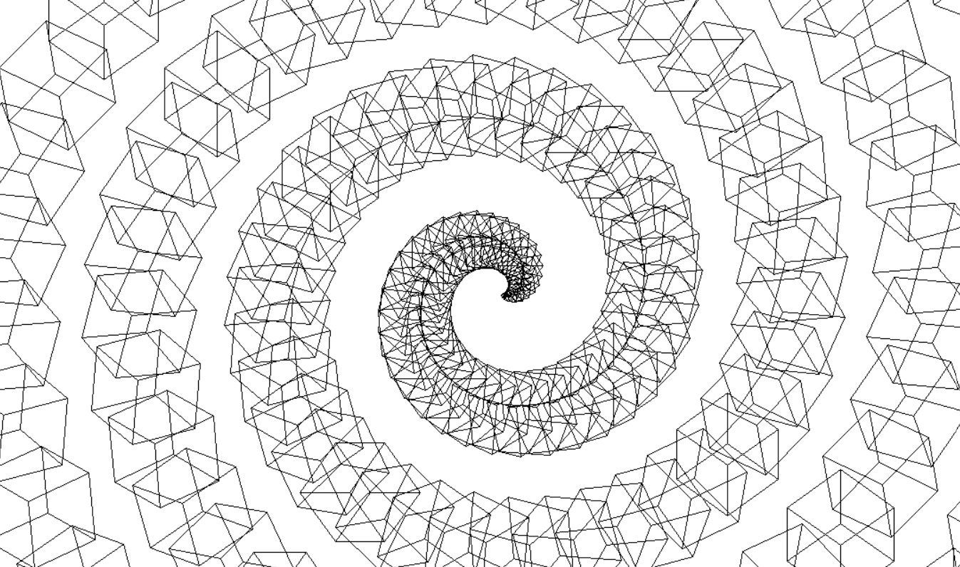 A spiral made of cubes